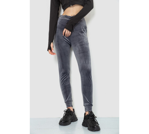 Спорт штаны женские велюровые, цвет серый, 244R5571