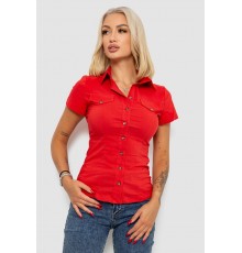 Сорочка жіноча однотонна, колір червоний, 230R068-1