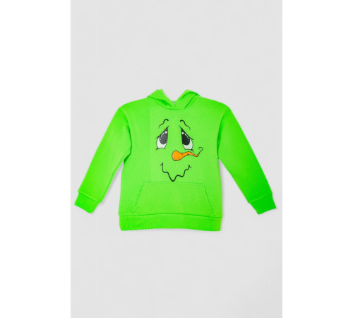 Худи десткий на флисе с принтом Снеговик, цвет зеленый, 102R1517