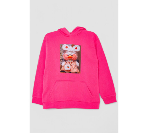 Худи десткий на флисе с принтом, цвет розовый, 102R5