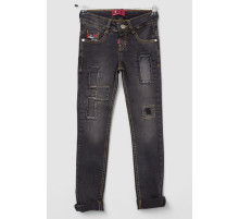 Джинсы для девочки, цвет черный, 247R8415