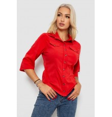 Сорочка жіноча однотонна, колір червоний, 230R068-5