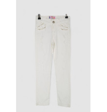 Джинсы для девочки, цвет молочный, 247R10041