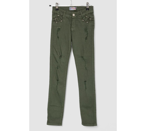 Джинсы для девочки, цвет хаки, 247R10041