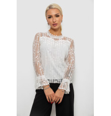 Блуза жіноча класична гіпюрова, колір молочний, 204R156