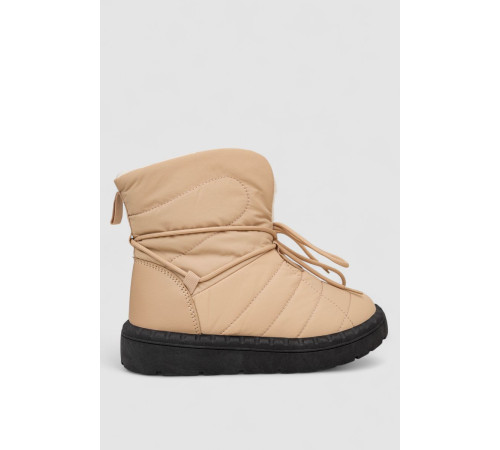 Дутики женские зимние на меху, цвет бежево-черный, 248RFM500