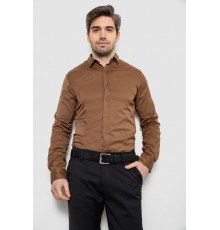 Сорочка чоловіча однотонна, колір коричневий, 186R6917