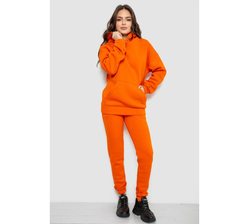 Спортивный костюм женский на флисе, цвет оранжевый, 102R7711