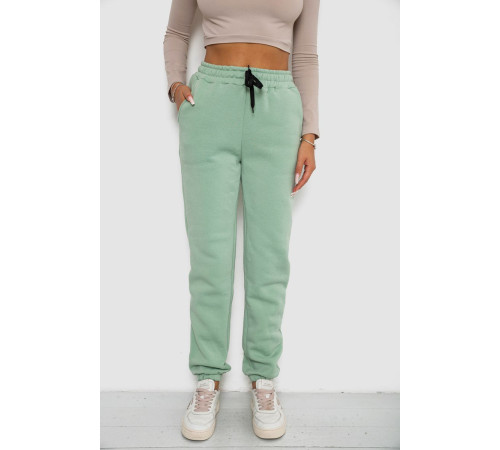 Спортивные штаны женские на флисе, цвет светло-мятный, 238R57011