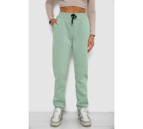 Спортивные штаны женские на флисе, цвет светло-мятный, 238R57020