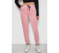 Штани жіночі велюрові, колір рожевий, 238R58168