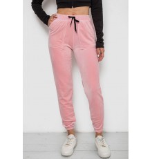 Штани жіночі велюрові, колір рожевий, 238R58168