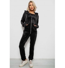 Спортивний костюм жіночий велюровий, колір чорний, 257R4122
