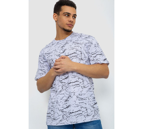 Футболка мужская с принтом, цвет бело-черный, 219R020