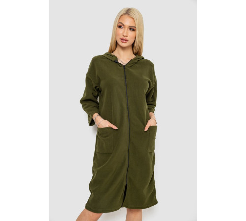 Халат женский на молнии, цвет хаки, 238R322
