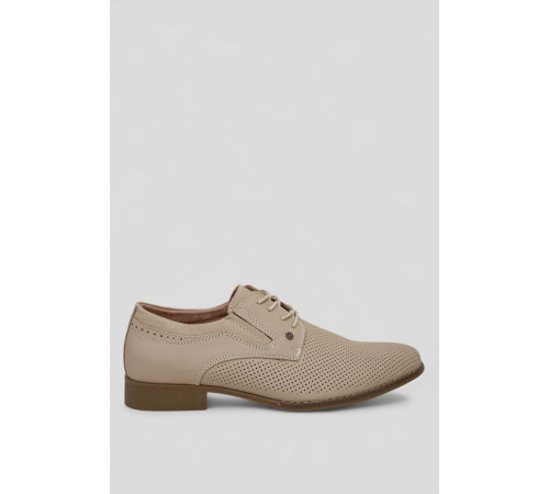 Туфли мужские с перфорацией, цвет темно-бежевый, 243RC1593