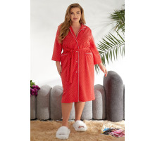 Халат женский домашний в горошек, цвет красно-белый, 257R334