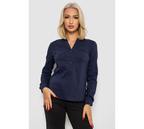 Блуза однотонная, цвет синий, 230R96-11