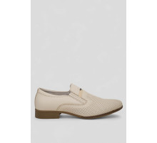 Туфли мужские с перфорацией, цвет бежевый, 243RC1591