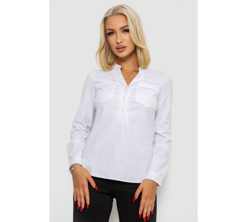 Блуза однотонная, цвет белый, 230R96-12