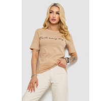 Футболка женская с принтом, цвет бежевый, 241R130