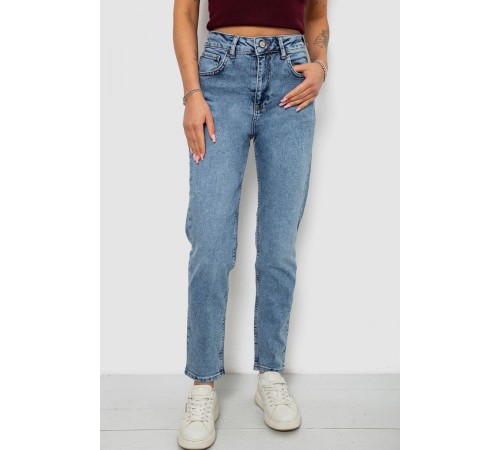 Джинсы женские однотонные MOM, цвет голубой, 244R00136