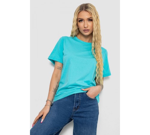 Футболка жіноча однотонна, колір блакитний, 238R111