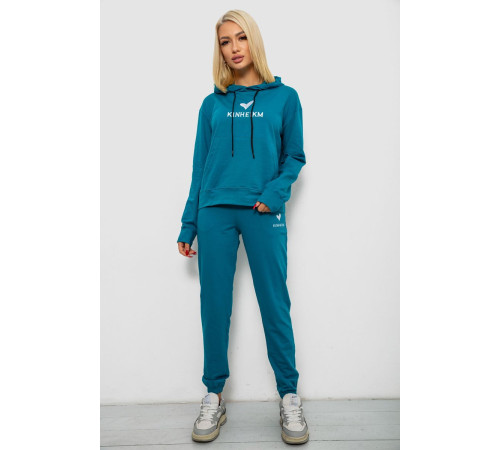 Спортивный костюм женский двухнитка, цвет бирюзовый, 214R1419-007