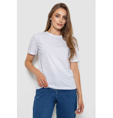 Футболка женская однотонная, цвет белый, 238R111-1