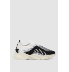 Сліпони жіночі текстильні, колір чорно-білий, 244R322C