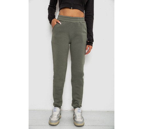Спортивные штаны женские на флисе, цвет хаки, 238R58641-3