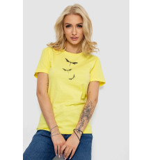 Жіноча футболка з принтом, колір жовтий, 238R555