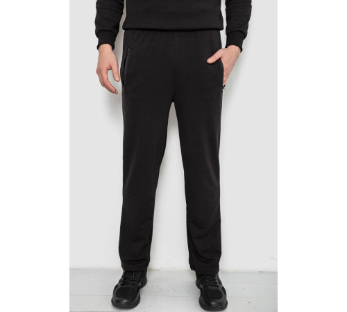 Спортивные штаны мужские однотонные, цвет черный, 244R41277