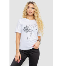 Жіноча футболка з принтом, колір білий, 241R127