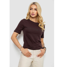 Футболка жіноча з принтом, колір шоколадний, 241R130