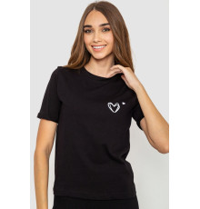 Футболка жіноча з принтом, колір чорний, 241R122