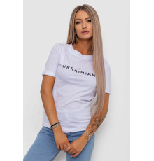 Жіноча футболка з принтом, колір білий, 238R57383