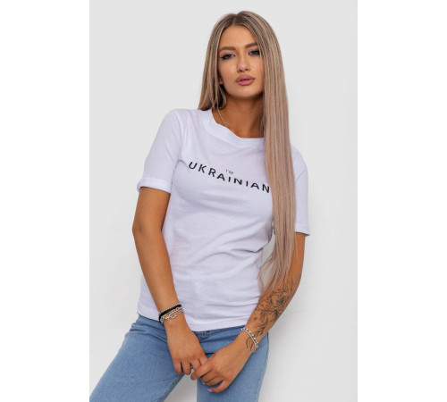 Футболка женская с принтом, цвет белый, 238R57383