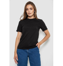 Футболка женская однотонная, цвет черный, 238R111-1