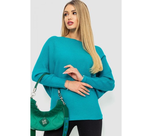 Кофта жіноча однотонна, колір бірюзовий, 244R2034