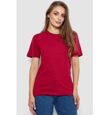 Футболка женская однотонная, цвет бордовый, 238R112