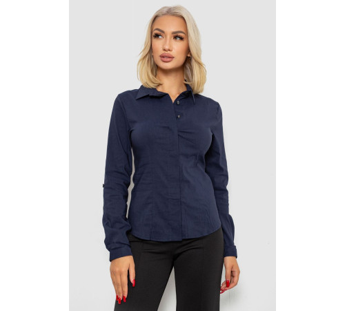 Блуза классическая, цвет синий, 230R08-2