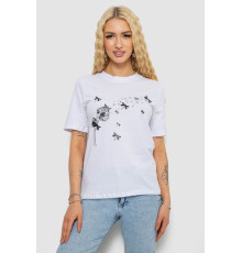 Жіноча футболка з принтом, колір білий, 241R1828