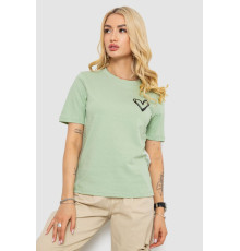 Футболка жіноча з принтом, оливковий колір, 241R128