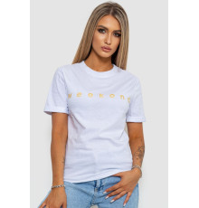 Жіноча футболка з принтом, колір білий, 238R57378