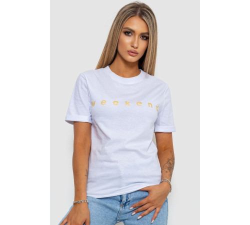 Футболка женская с принтом, цвет белый, 238R57378