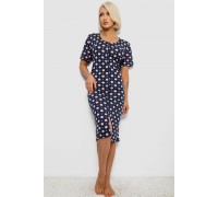 Халат жіночий на блискавці в горох, колір синій, 257R1030-4