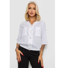 Блуза однотонна, колір білий, 230R91-1.