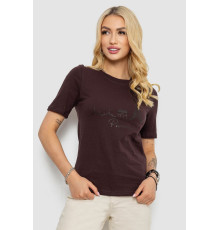 Футболка жіноча з принтом, колір шоколадний, 241R132.