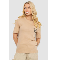 Футболка жіноча з принтом, колір бежевий, 241R128